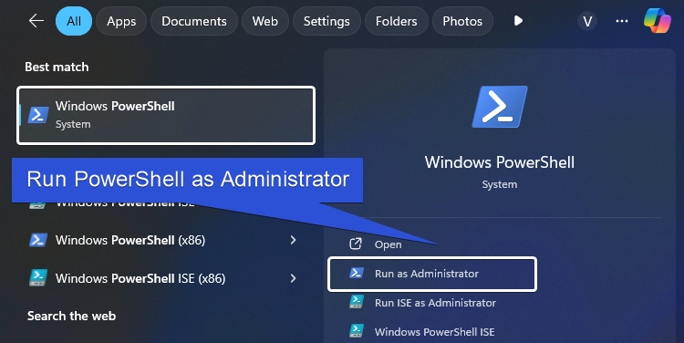 Enable Internet Information Services using Command Prompt (CMD) 6 Run PowerShell as Administrator